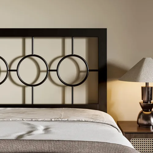 Miniatura 4 de Allewie Marco de cama de plataforma de metal tamaño individual con cabecera de estilo moderno y vintage, no necesita somier, fácil montaje, sin Negro