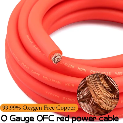 Miniatura 2 de Kit de cableado OFC AMP de calibre 0, kit de instalación de cable de subwoofer de coche de 3000 vatios para amplificador de potencia, radio