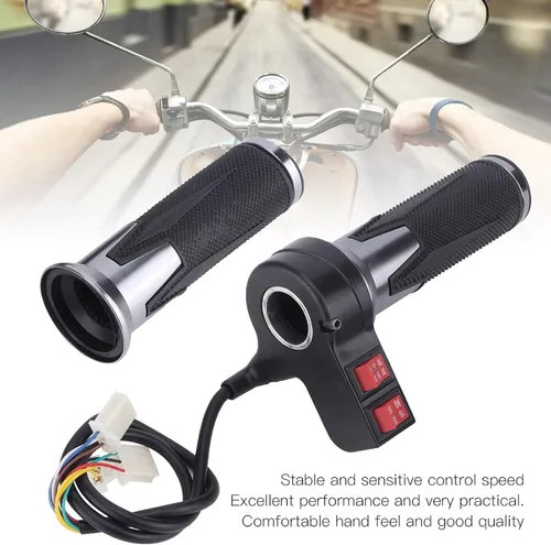 Miniatura 3 de Qiilu Empuñadura del acelerador, 1 par de 3 velocidades, empuñaduras para acelerador eléctrico con engranaje delantero y reverso