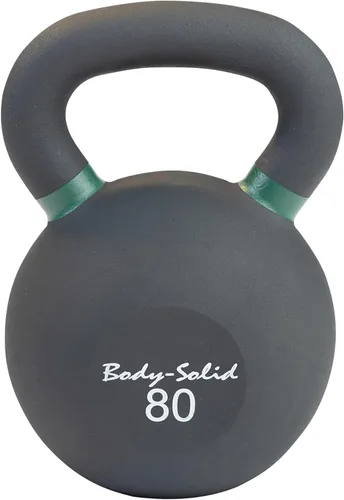 Miniatura 4 de Body-Solid - Pesa rusa de recubrimiento en polvo negro mate con mango de agarre, pesas rusas perfectas para entrenamiento con pesas