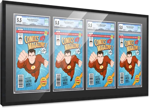 Miniatura 94 de Marco de cómic con paspartú para 8 CGC, CBCS o PGX Graded Comics - Marco de cómic blanco para cómics de 8.125 x 13 pulgadas Marco blanco