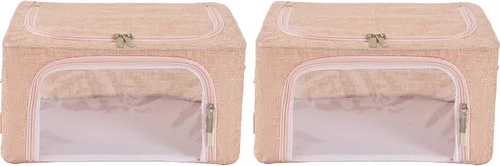 Miniatura 21 de Periea Beau - Paquete de 2 cajas de almacenamiento de 74 L (20.9 x 15.7 x 13.8 in), plegables y apilables de tela, bolsas de almacenamiento
