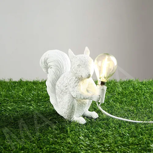 Miniatura 3 de MAYOLA Lámpara de mesa moderna de resina con ardilla, lámpara de escritorio, lámpara de iluminación LED de resina de ardilla para sala de estar