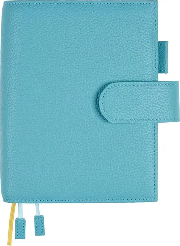 Miniatura 7 de Funda de cuero A6 para planificador Hobonichi, Stalogy, Midori Hibino, Leuchtturm1917 y más - con trabilla para bolígrafos, ranuras para tarjetas