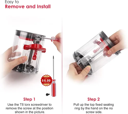 Miniatura 7 de Anillo de sellado fijo para cubo de polvo compatible con Dyson V12 SV18 SV20 Detect Slim/Digital Slim Aspiradora de limpieza de recipiente
