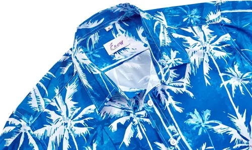 Miniatura 4 de EUOW - Camisas hawaianas para hombre de manga corta con botones, estampadas para la playa y el verano
