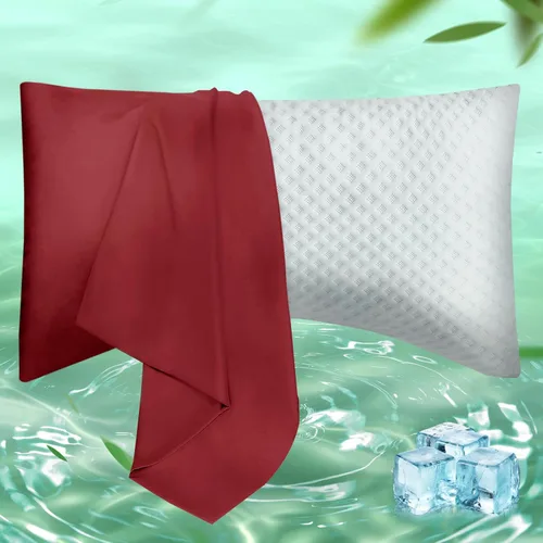 Miniatura 20 de Fundas de almohada de tamaño corporal, Fundas de almohada de viscosa refrescante con cierre de cremallera, Funda de almohada fresca y transpirable