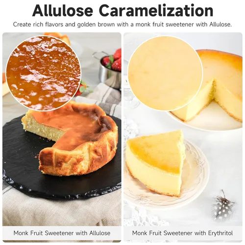 Miniatura 11 de SPICEEL Edulcorante de fruta de monje con alulosa, sustituto del azúcar blanco sin calorías, sin eritritol, apto para dieta cetogénica, de extracto