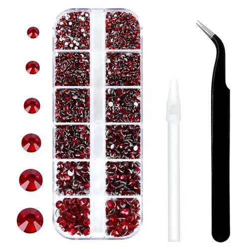Miniatura 7 de 3792 diamantes de imitación con parte trasera plana para manualidades, piedras preciosas de cristal para uñas, diamantes de imitación brillantes