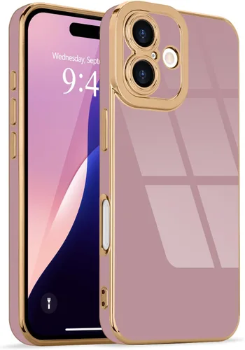 Miniatura 8 de Lafunda Diseñada para iPhone 13 Pro, fundas lujosas con chapado lindo para mujeres y niñas, elegante borde dorado, a prueba de golpes, TPU con funda