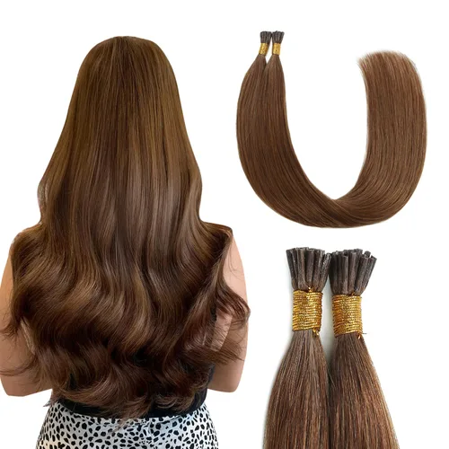 Miniatura 40 de Sunya Extensiones de cabello humano con punta en I Tip, 1.76 oz, 50 mechones por paquete, extensiones de cabello con queratina previamente unidas