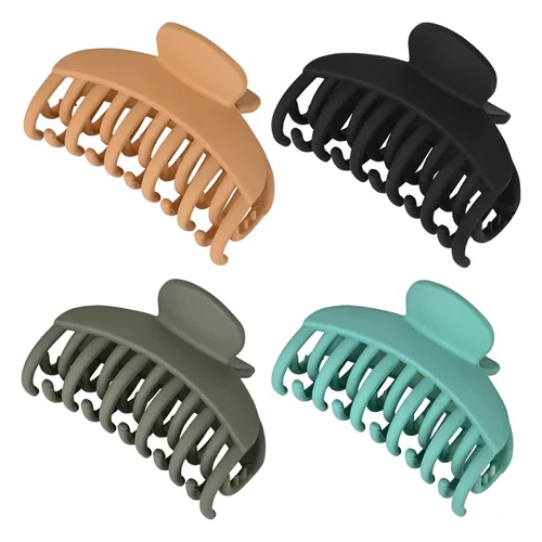 Miniatura 15 de DEEKA Clips de cabello pequeñas con garras para cabello fino, paquete de 4, fila doble de dientes, 4 cm de diámetro, tamaño mediano, mate