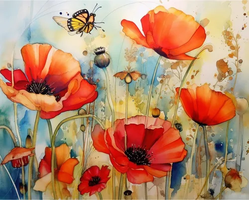 Miniatura 28 de Tucocoo Kits de pintura de paisaje de girasoles por números con pinceles y pigmento acrílico sobre lienzo para adultos, patrón de mariposas y flores