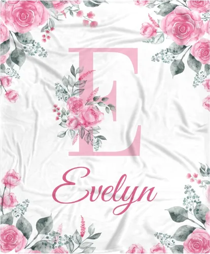Miniatura 79 de Manta de bebé personalizada para niñas y niños pequeños, recién nacidos, regalos personalizados de vaca floral con nombre y texto, 40 x 30 pulgadas