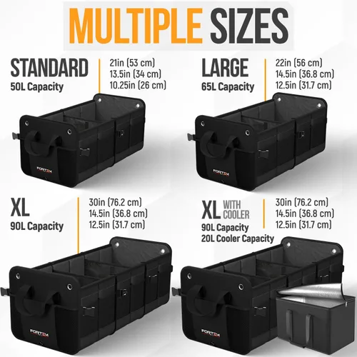 Miniatura 4 de FORTEM Organizador de maletero con enfriador para SUV, organizador y almacenamiento de automóvil, multicompartimento plegable, regalo de Navidad