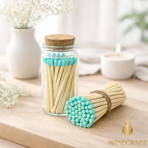 Miniatura 2 de 500 unidades Cerillas azules de 3 pulgadas Lanzadores incluidos Pareja de madera con punta de color Recambio para frascos de cerillas