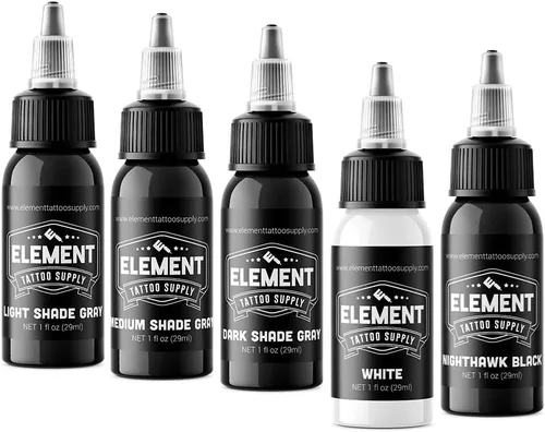 Miniatura 38 de Element Tattoo Supply Tinta de tatuaje blanca Pigmento opaco brillante de grado profesional Fórmula vegana resistente a la decoloración de flujo