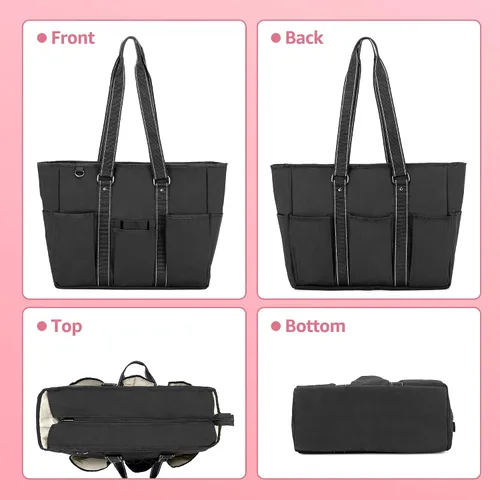 Miniatura 5 de Damero Bolsas de mano para enfermera, bolsa de enfermera con funda acolchada para laptop y múltiples bolsillos para el trabajo, cuidado de la salud