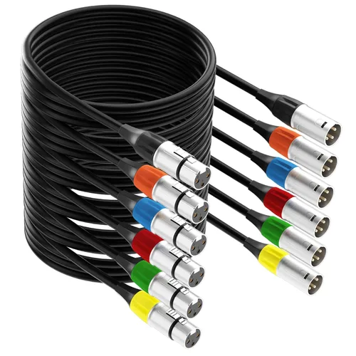 Miniatura 8 de Tisino Cable XLR, paquete de 2 cables de micrófono XLR macho a hembra, cable de micrófono equilibrado compatible con preamplificadores/sistemas