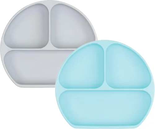 Miniatura 37 de Bumkins Plato de succión para niños pequeños y bebés, cubierta de plato con agarre dividido para bebés y niños, destete guiado por el bebé
