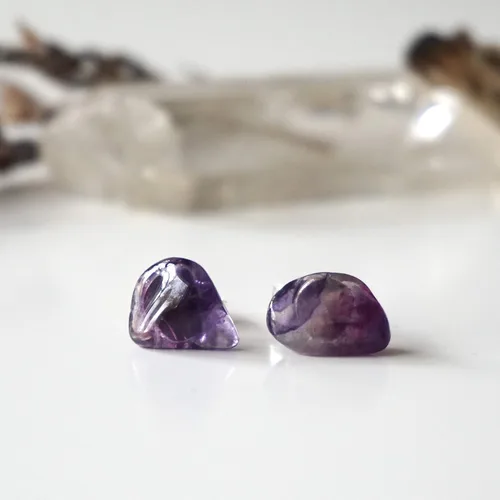 Miniatura 11 de Pendientes de tuerca de cristal de piedra natal aleternativa para mujer y hombre