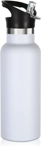 Miniatura 41 de Volhoply Botella de agua aislada para niños de 17 onzas, botellas de agua de acero inoxidable con tapa con pajilla, botella de agua de metal al