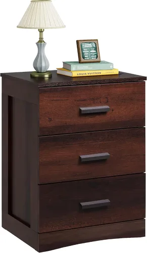Miniatura 7 de WLIVE Black Night Stand with 3 Drawers, Small Wooden Nightstand, Bed Side Table for Bedroom, Living Room, Dorm, Modern Minimalist Bedside Table