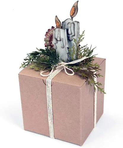 Miniatura 6 de Troqueles de Navidad para hacer tarjetas de álbumes de recortes, troqueles de corte de metal con aguja de pino, hojas de árbol de Navidad, troqueles