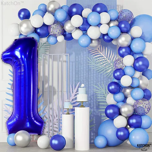 Miniatura 8 de KatchOn, Globo azul del número 1 para el primer cumpleaños, grande, 40 pulgadas, globo azul número 1 para primer cumpleaños, globo azul marino