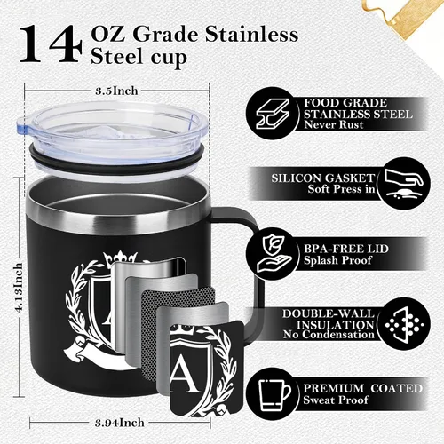 Miniatura 3 de MNZZ Taza de Café Aislada Personalizada de 14 Oz de Acero Inoxidable a Prueba de Fugas Taza de Agua Grande Pesada Taza Cafe Accesorios de Viaje