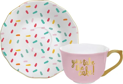Miniatura 5 de Best Mom Ever - Taza de té y platillo de porcelana de 5 onzas