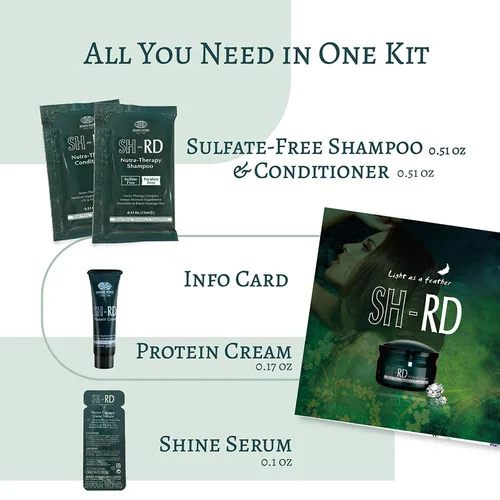 Miniatura 6 de SH-RD Kit de Nutrición Suave para Viajes y Prueba Champú sin Sulfatos, Acondicionador, Crema de Proteínas, Suero de Brillo Set de Rutina Diaria