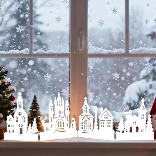 Miniatura 5 de Juego de centros de mesa de Navidad para mesas, decoración de mesa de iglesia plegable, decoración rústica de Navidad para el hogar, decoración