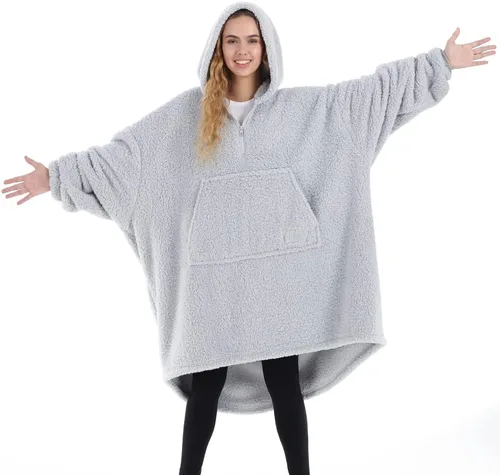 Miniatura 37 de THE COMFY Teddy Bear From Shark Tank Patented Zipper Oversized Sherpa Wearable Blanket Hoodie Gift for Women & Men
