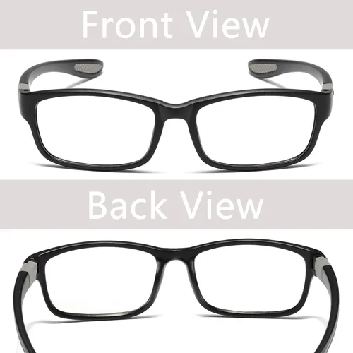 Miniatura 3 de Gafas de lectura para hombre, 4 pares, ultra ligeras, TR90, estilo deportivo, bloqueo de luz azul, lectores+3.5