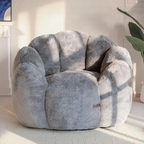 Miniatura 17 de MAXYOYO Puf para adultos, sofá puff en forma de floral, sofá de piel sintética ultrasuave, silla de lectura grande para sala de estar, dormitorio