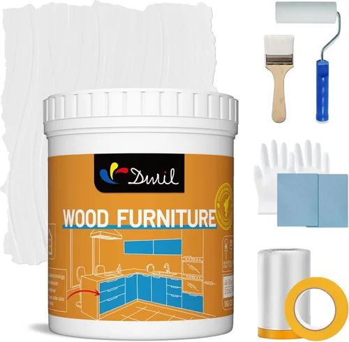 Miniatura 10 de DWIL Pintura acrílica para madera para muebles, semibrillante, adecuada para renovación de superficies de madera, no tóxica e inodora, ecológica