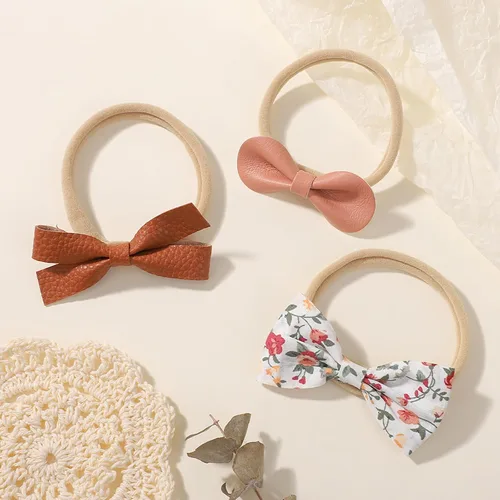 Miniatura 7 de doboi - 24 diademas de flores y lazos para bebés, niñas, recién nacidos, niños pequeños, cintas elásticas de nailon suaves, accesorios
