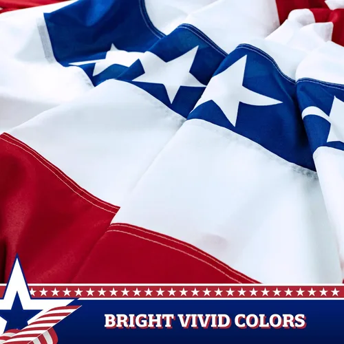Miniatura 3 de G128 Paquete de 3: bandera plisada de Estados Unidos, 1.5 x 3 pies, banderas decorativas de Estados Unidos impresas 150D con cabecera de lona