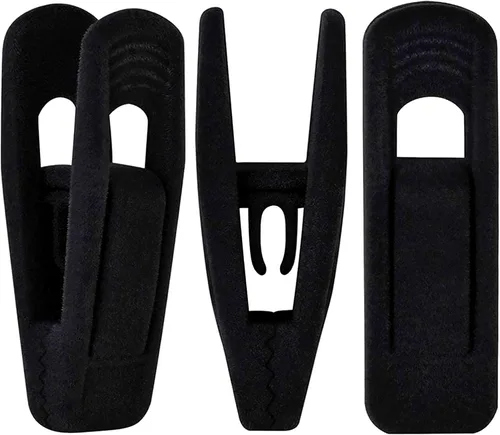 TOFIIGREM Clips de terciopelo negro, 20 unidades, clips de terciopelo antideslizantes para colgar pantalones de traje, falda, clips de dedo fuertes