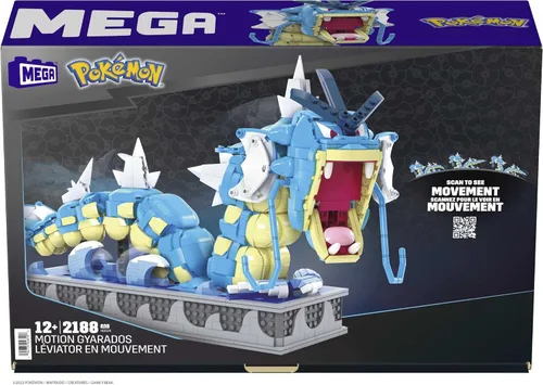 Miniatura 7 de MEGA Pokémon Set de Juguetes de Construcción, Gyarados en Movimiento con 2186 Piezas, Boca y Cola en Movimiento, para Niños o Adultos Coleccionables