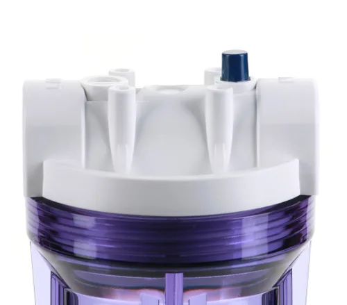 Miniatura 2 de Hydronix HF3-10CLWH12PR, carcasa transparente de 10 pulgadas con tapa de costilla blanca para sistemas de ósmosis inversa y filtración, puertos