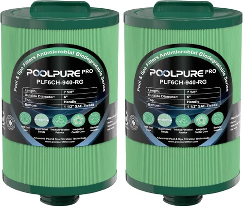 Miniatura 10 de POOLPURE 6CH-940 Filtros antimicrobianos para bañera de hidromasaje, compatibles con filtros de spa PWW50P3, 817-0050, Filbur FC-0359, 25252