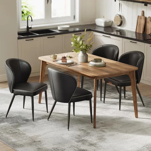 Miniatura 16 de VASAGLE Colección EKHO - Juego de 4 sillas de comedor, sillas tapizadas para cocina, asiento cómodo, cuero sintético con costuras, estilo de marrón