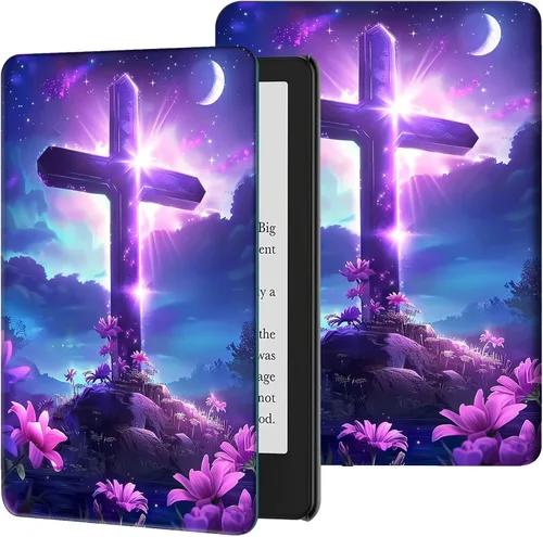 Miniatura 24 de Funda para Kindle de 6 pulgadas (11.ª generación, versión 2024/2022) delgada de piel sintética, ajustable, multiángulo, Smart Shell con función