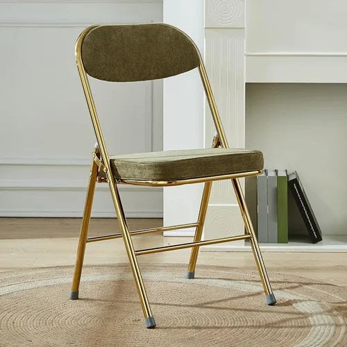 Miniatura 27 de Sillas de comedor modernas, silla auxiliar tapizada para el hogar, con acabado mate, silla de comedor plegable con respaldo abierto, silla sin