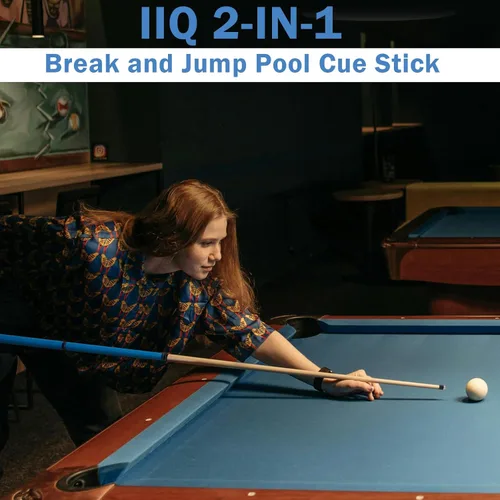 Miniatura 6 de IIQ 2 en 1 Jump Break Stick 23 ~ 25oz 28oz Heavy Hitter Jump Break Pool Cue Stick 3 piezas de madera de arce canadiense Azul 23~25oz