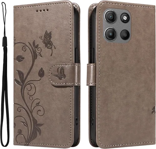Miniatura 164 de Funda para Motorola Moto E22/E22i, piel sintética, con tarjetero y correa para la muñeca, a prueba de golpes, funda magnética para Motorola Moto Rojo