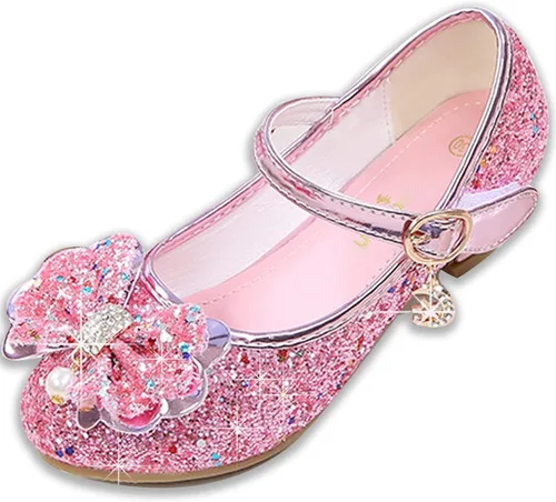 Miniatura 3 de Walofou Zapatos de vestir para niñas de flores, zapatos de tacón para fiesta de boda, zapatos planos de princesa Mary Jane para niños pequeños