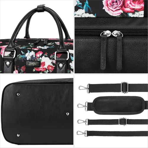 Miniatura 103 de IBFUN Bolsas de fin de semana para mujer, bolsa grande de lona para viaje, bolsa de viaje con compartimento para zapatos, 21 pulgadas, juego de 3